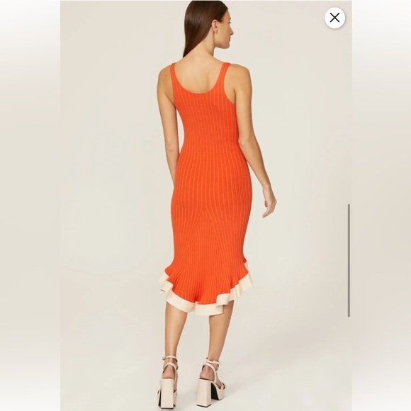 Esteban Cortazar Collective Orange Ribbed RTR Mini Tank Dress SIZE XS - Picture 4 of 16